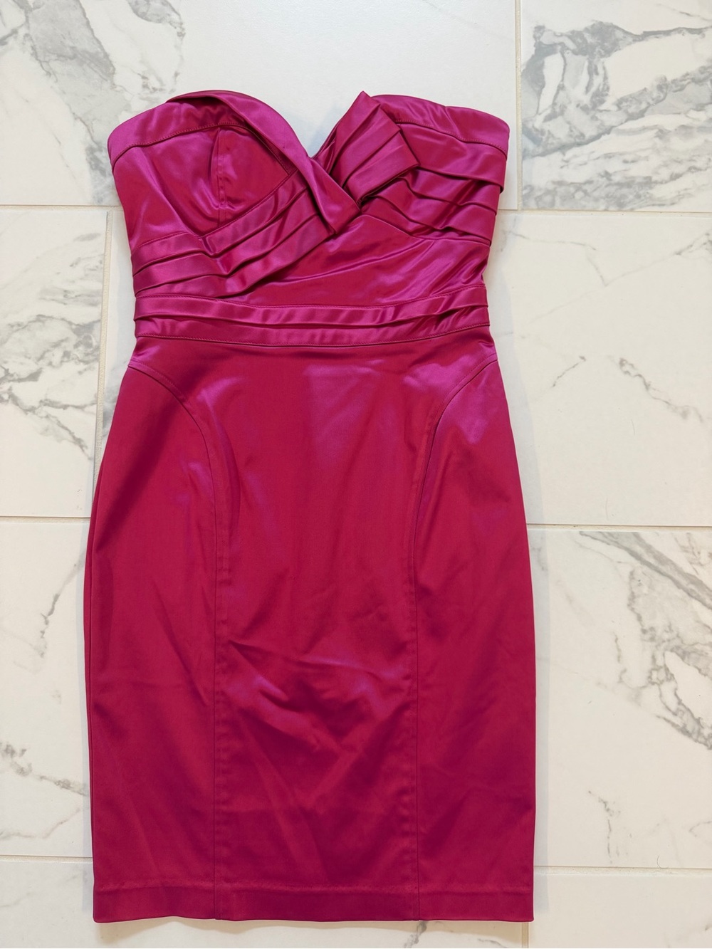 Strapless Fuchsia Cocktail Dress